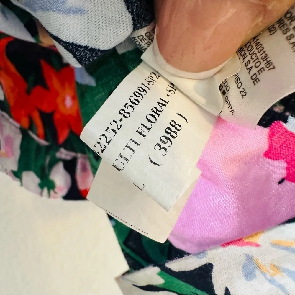 Old Navy Size XL Trapeze Blouse Top Floral Puff Short Sleeve Wide Neck Bohemian
